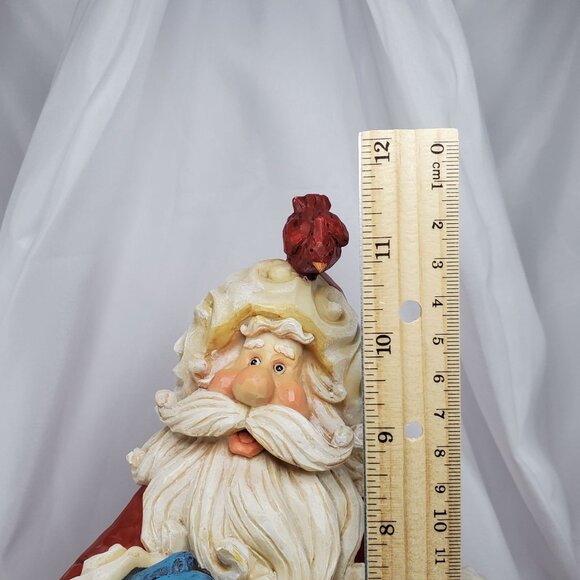 VTG Santa Claus Figurine With Cardinal 11.5" Tall Christmas Holiday Decor - Picture 9 of 13